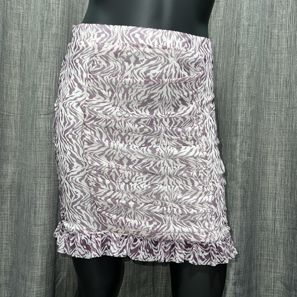 NWOT Free People Romi Mesh Ruffle Mini Skirt Zebra Combo S - Picture 6 of 8